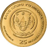 Ruanda - 25 FRW African Gold Ensemble (1.) Berggorilla 2021 - 1/4g Goldmünze