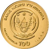 Ruanda - 100 FRW African Gold Ensemble (1.) Berggorilla 2021 - 1g Goldmnze