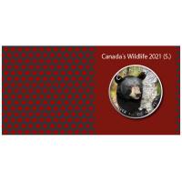 Kanada - 5 CAD Maple Leaf Wildlife Schwarzbr 2021 - 1 Oz Silber Color