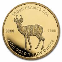 Tschad - 5000 Francs Mandala Antilope 2021 - 1 Oz Gold (RAR)