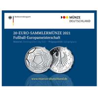 Deutschland - 20 EURO Fuball EM 2020 2021 - Silber Spiegelglanz