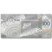 Mongolei - 100 Togrog Lunar Tiger 2022 - Silber-Banknote
