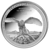 Kongo - 20 Francs Prähistorisches Leben (5.) Archaeopteryx - 1 Oz Silber