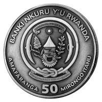 Ruanda - 50 RWF Nautische Unze Sedov 2021 - 1 Oz Silber HR Antik