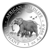 Somalia - African Wildlife Elefant 2021 - 1 Oz Silber Privy ANA
