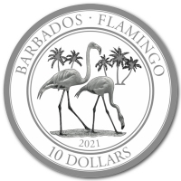 Barbados - 10 Dollar Flamingo 2021 - 1 Oz Platin