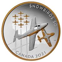 Kanada - 50 CAD 50 Jahre Snowbirds 2021 - 5 Oz Silber PP