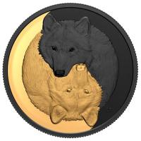 Kanada - 20 CAD Black and Gold: Der Graue Wolf 2021 - 1 Oz Silber