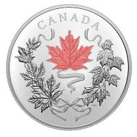 Kanada - 100 CAD Maple Leaf  (Nationalfarben) 2021 - 10 Oz Silber