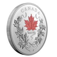 Kanada - 100 CAD Maple Leaf  (Nationalfarben) 2021 - 10 Oz Silber