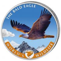 Kongo - 20 Francs Worlds Wildlife Bald Eagle 2021 - 1 Oz Silber Color