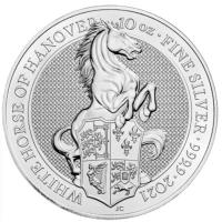 Grobritannien - 10 GBP Queens Beasts White Horse 2021 - 10 Oz Silber