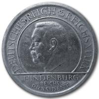 Deutsches Reich - 5 Mark 10 Jahre Verfassung Hindenburg 1929 - Silbermnze