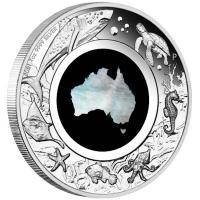 Australien - 1 AUD Great Southern Land Mother of Pearl 2021 - 1 Oz Silber