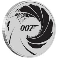 Tuvalu - 1 TVD James Bond Gun Logo Black Edition 2022 - 1 Oz Silber BLACK