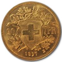 Schweiz - 20 Franken Vreneli 1897 - 5,81g Goldmnze