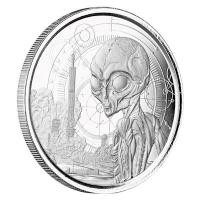 Ghana 5 Cedis Alien 2021 1 Oz Silber Rückseite