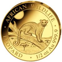 Somalia - 1.800 Sh. African Wildlife Leopard PRESTIGE SATZ 2021 - 1,85 Oz Gold PP