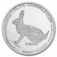 Tschad - 500 Francs Celtic Animals Rabbit Hase 2021 - 1 Oz Silber