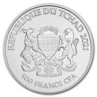 Tschad 500 Francs Celtic Animals Rabbit Hase 2021 1 Oz Silber Rückseite
