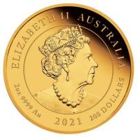 Australien - 200 AUD 95. Geburtstag Knigin Elisabeth 2021 - 2 Oz Gold
