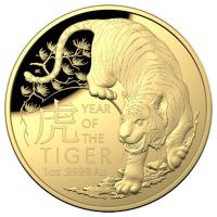 Australien - 100 AUD RAM Lunar Jahr des Tigers 2022 - 1 Oz Gold PP