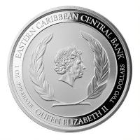 Grenada - 2 Dollar EC8_4 Coat of Arms PP 2021 - 1 Oz Silber Color