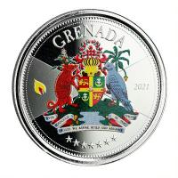 Grenada - 2 Dollar EC8_4 Coat of Arms PP 2021 - 1 Oz Silber Color