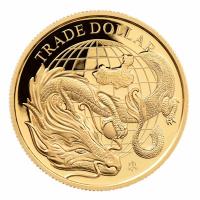 St. Helena - 5 Pfund Modern Trade Dollar (1.) Chinese Dragon Dollar - 1 Oz Gold PP