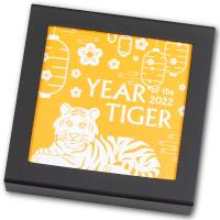 Mongolei - Lunar Jahr des Tigers 2022 - 1 Oz Silber Gilded