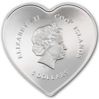 Cook Island - 5 CID Happy Valentines Day / Brilliant Love 2022 - Silber Proof