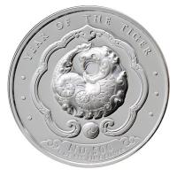Bhutan 500 Nu Lunar Jahr des Tigers 2022 1 Oz Silber PP HR Rckseite
