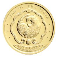 Bhutan - 1000 Nu Lunar Jahr des Tigers 2022 - 1/4 Oz Gold PP