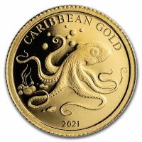 Barbados - 10 Dollar Karibischer Octopus 2021 - 0,5g Gold