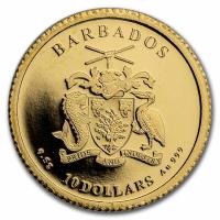 Barbados - 10 Dollar Karibischer Octopus 2022 - 0,5g Gold