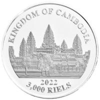 Kambodscha - 3000 KHR Tiger (1.) IndoChinesischer Tiger 2022 - 1 Oz Silber