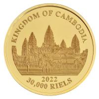 Kambodscha - 30000 KHR Tiger (1.) IndoChinesischer Tiger 2022 - 1 Oz Gold