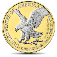 USA - 1 USD Silver Eagle Gold 2021 - 1 Oz Silber Color Gold
