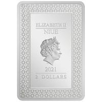 Niue - 2 NZD Tarotkarten (3.) Hohepriesterin 2021 - 1 Oz Silber