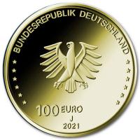 Deutschland - 100 EURO Sulen der Demokratie 2: Recht 2021 - 1/2 Oz Gold