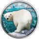 Kanada - 5 CAD Maple Wildtiere Unterwegs Eisbär 2021 - 1 Oz Silber Color