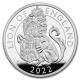 Großbritannien - 5 GBP Tudor Beasts (2.) Lion of England 2022 - 2 Oz Silber PP