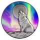 Tschad - 10000 Francs Howling Wolf in Northern Lights 2022 - 2 Oz Silber