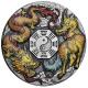 Tuvalu - 2 TVD Dragon und Qilin 2022 - 2 Oz Silber AntikFinish Color