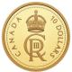 Kanada - 10 CAD His Majesty King Charles III Royal Cypher 2023 - 1/20 Oz Gold PP