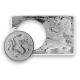 China - 10 Yuan Drache (Dragon) Coin in Bar 2025 - 3 Oz Silber
