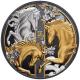 Niue - 10 NZD Lunar Serie: Pferd 2026 - 5 Oz Silber Black Proof Gilded