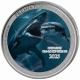 Kongo - 20 Francs Prähistorisches Leben II. Megalodon (5.) - 1 Oz Silber Color