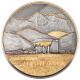 Cook Island - 10 CID Goldene Landschaften: Schottisches Hochland - 2 Oz Silber Antik Finish Color Gilded