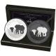 Somalia - African Wildlife Elefant Black and White Set 2026 - 2*1 Oz Silber